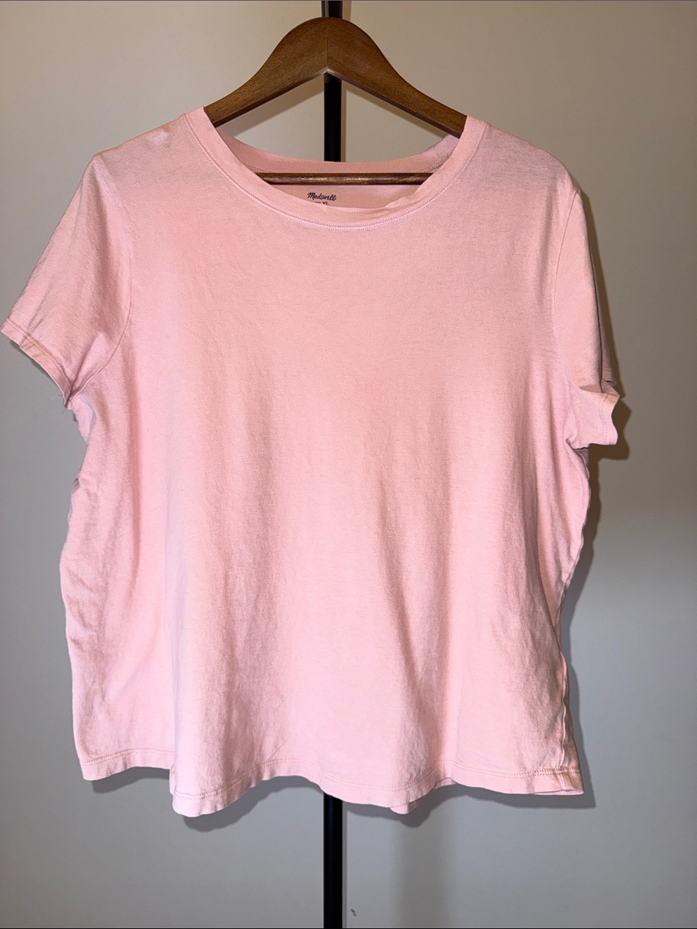 Madewell Relaxed Crewneck 100% Cotton Tee - Pale Pink | Size XL